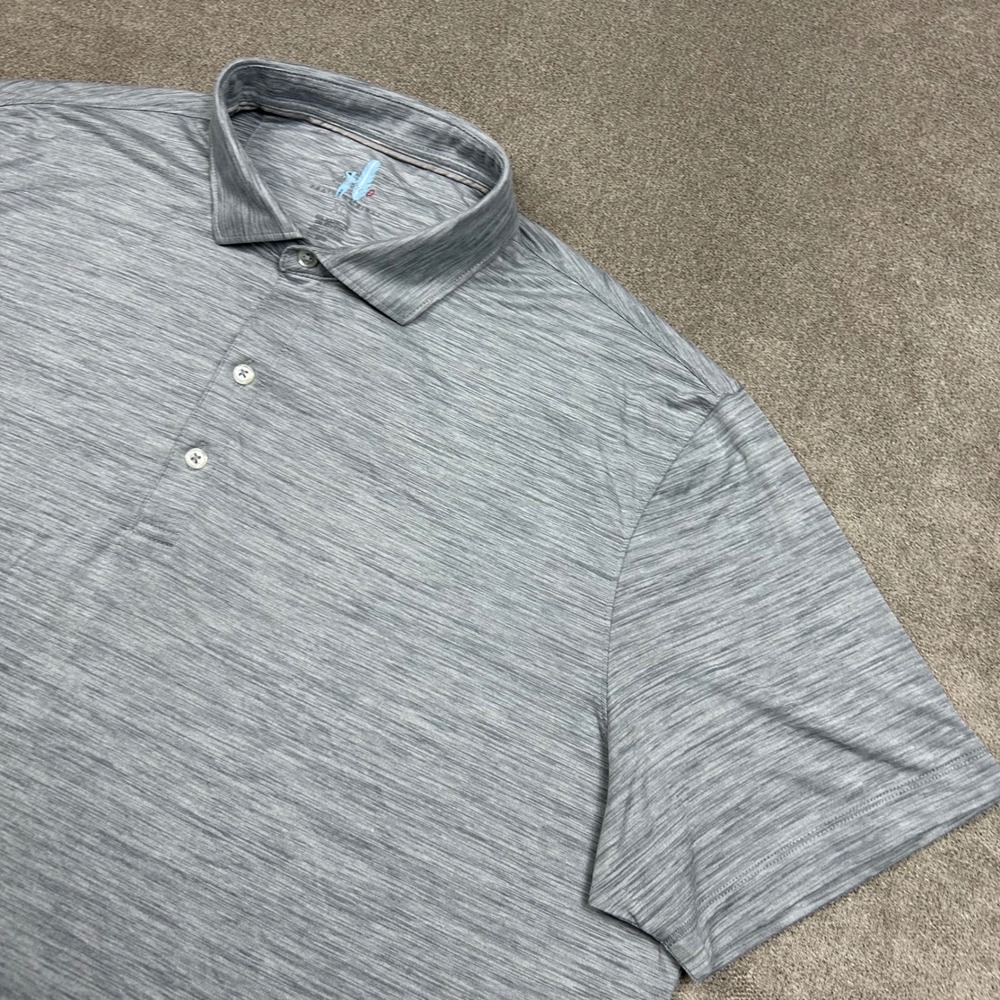 Johnnie-O Featherweight Polo Mens XL Gray UPF 50 Golf Shirt Short Sleeve Stretch